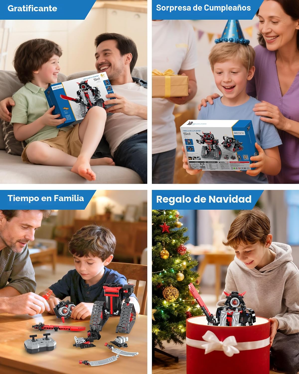 Opmind Kit de Construcción de Robot RC STEM 5 en 1, Control por APP...