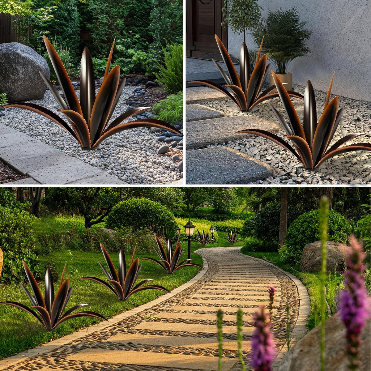 TOMBABY Agave de Metal Agrandado Engrosado Resistente al Viento Art...