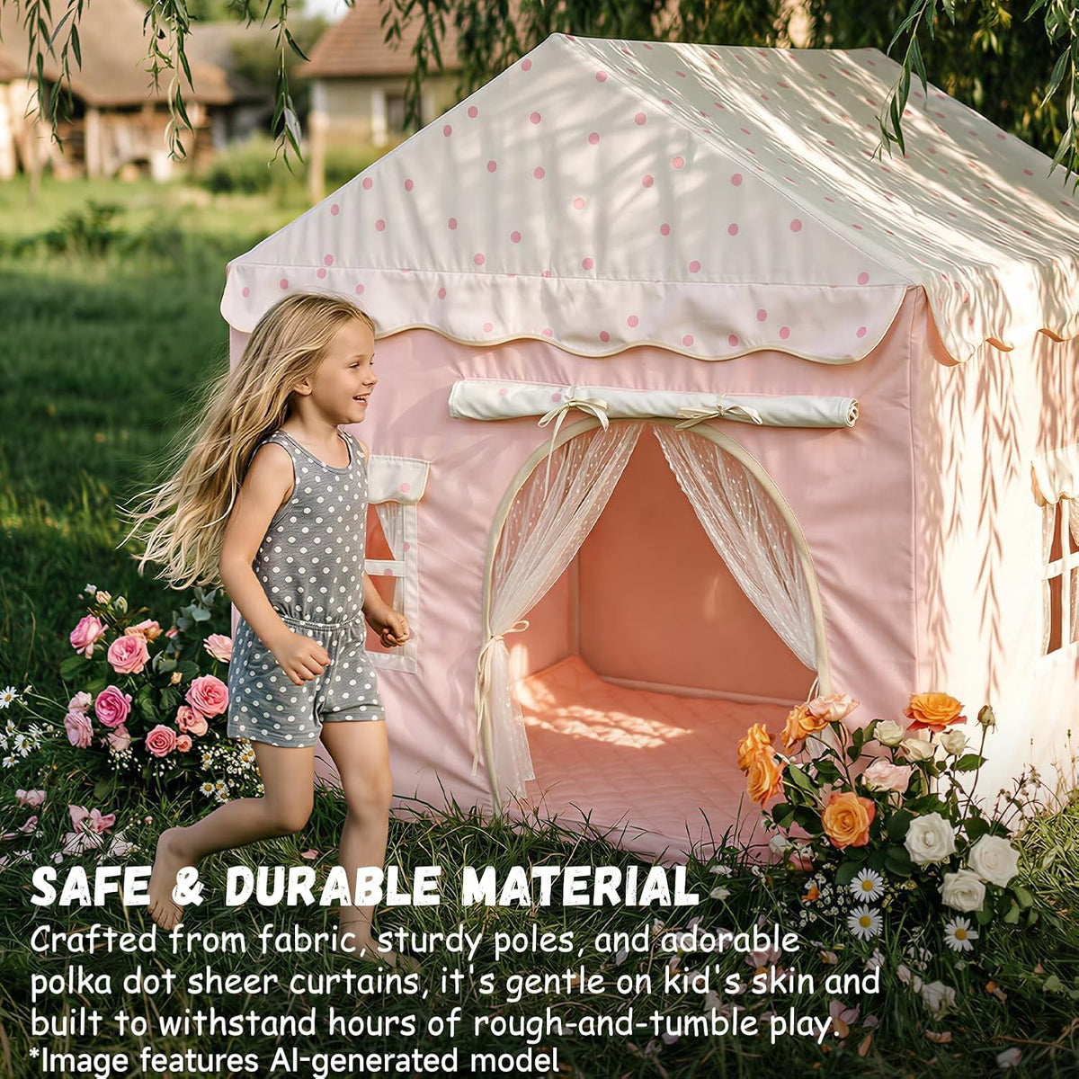 Tienda de campaña de juegos para niños con doble puerta castillo de...