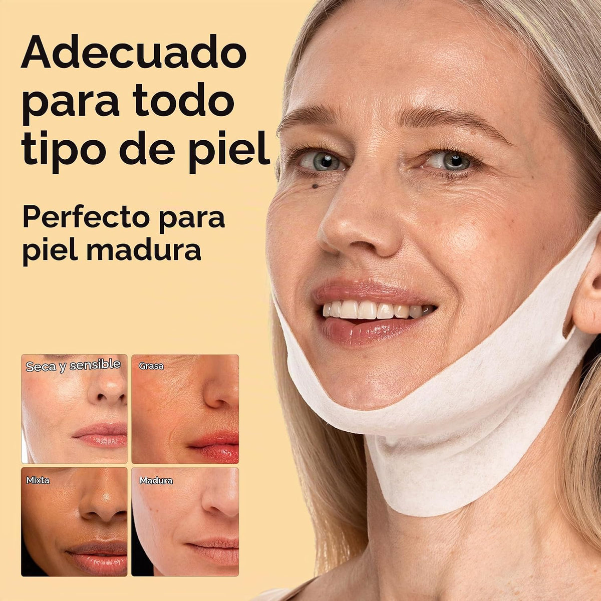 MAREE Máscara de elevación de línea V con oro de 24 quilates, masca...