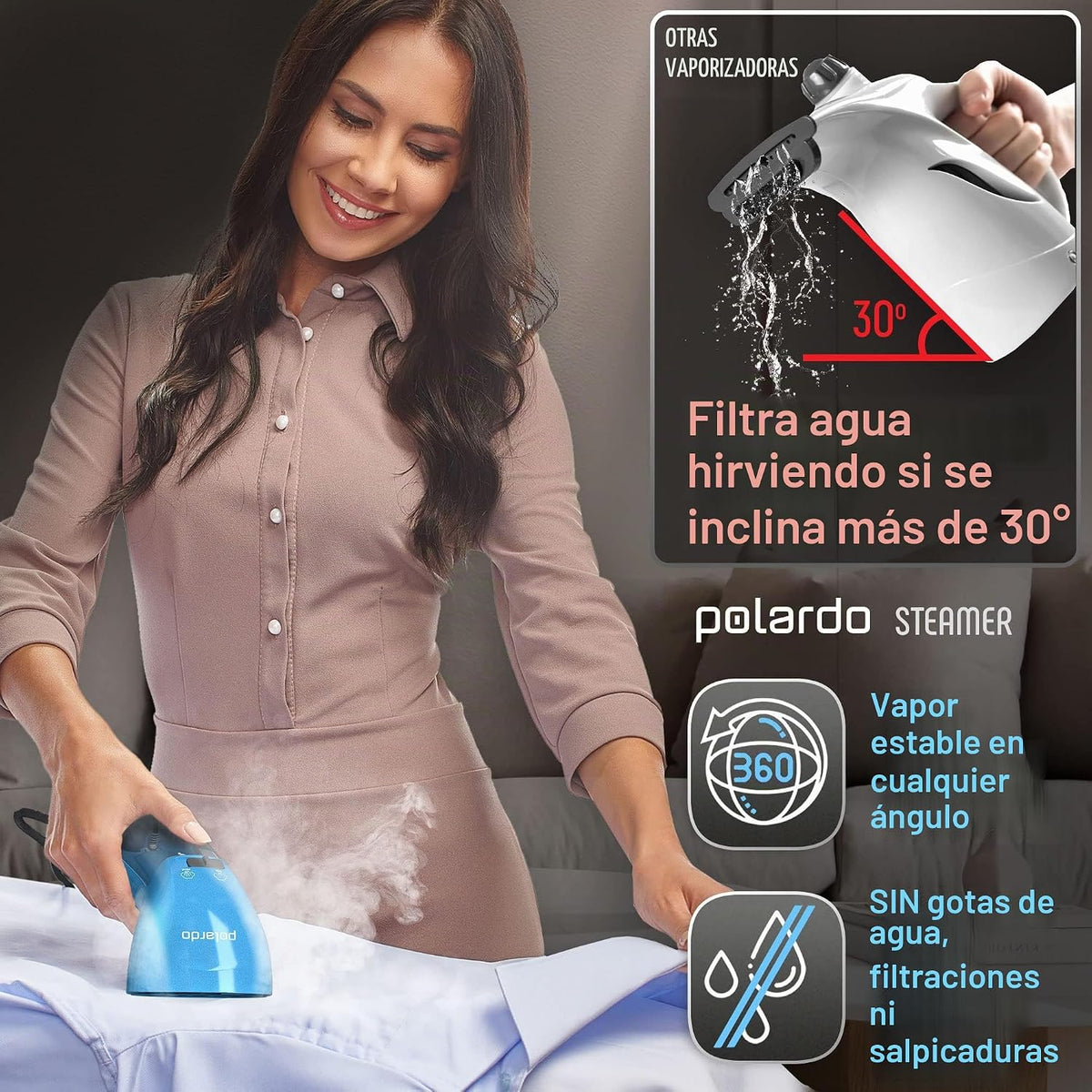 Vaporizador de Ropa Portátil para Viaje, Cabezal de Vapor de Metal,...