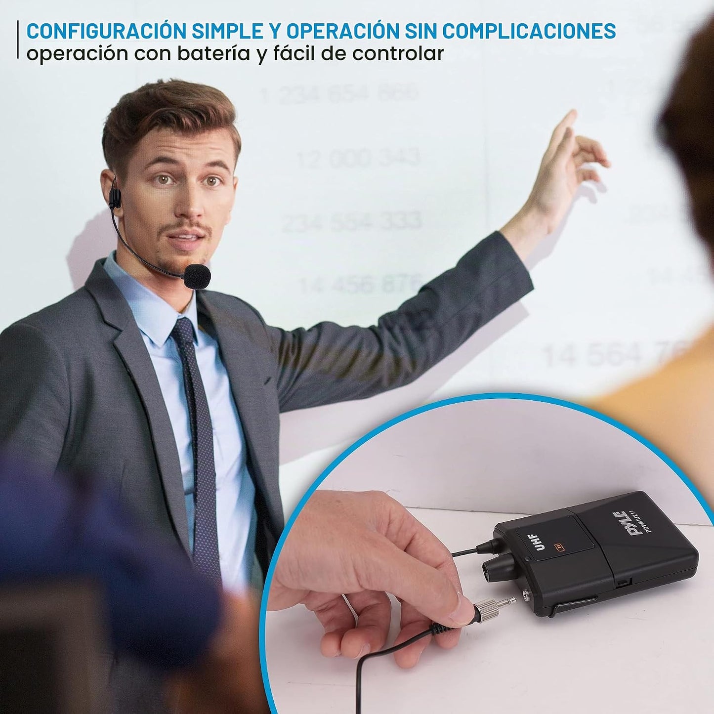 Pyle Pyle PDWMU211 - Sistema de micrófono dual UHF inalámbrico prof...