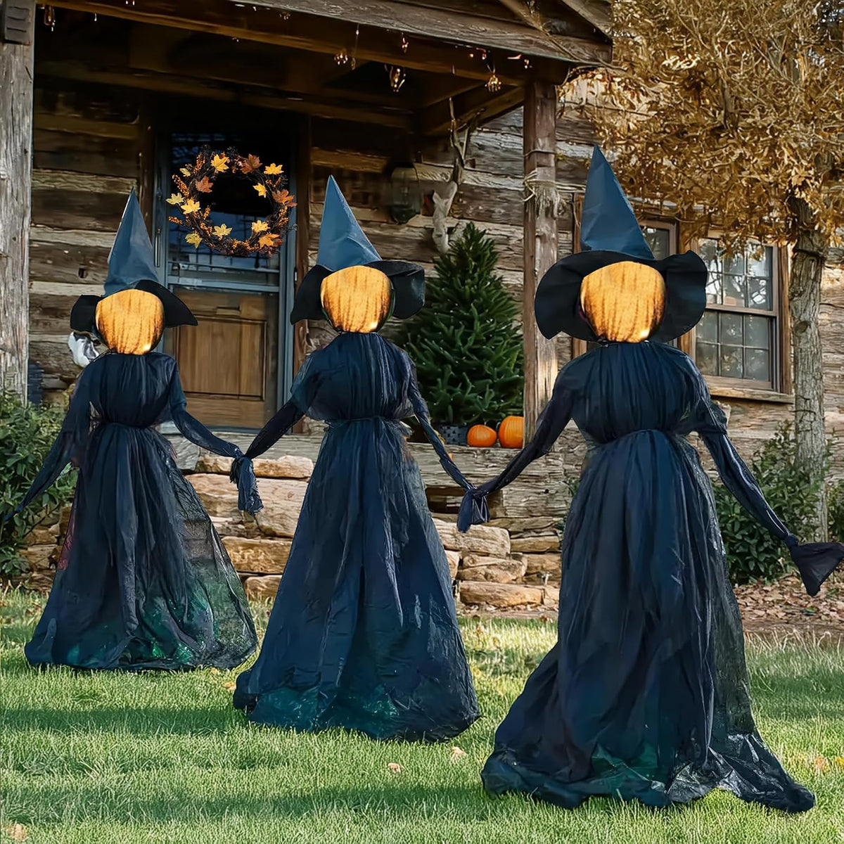 TW SHINE Decoración de bruja de Halloween para exteriores, juego de...