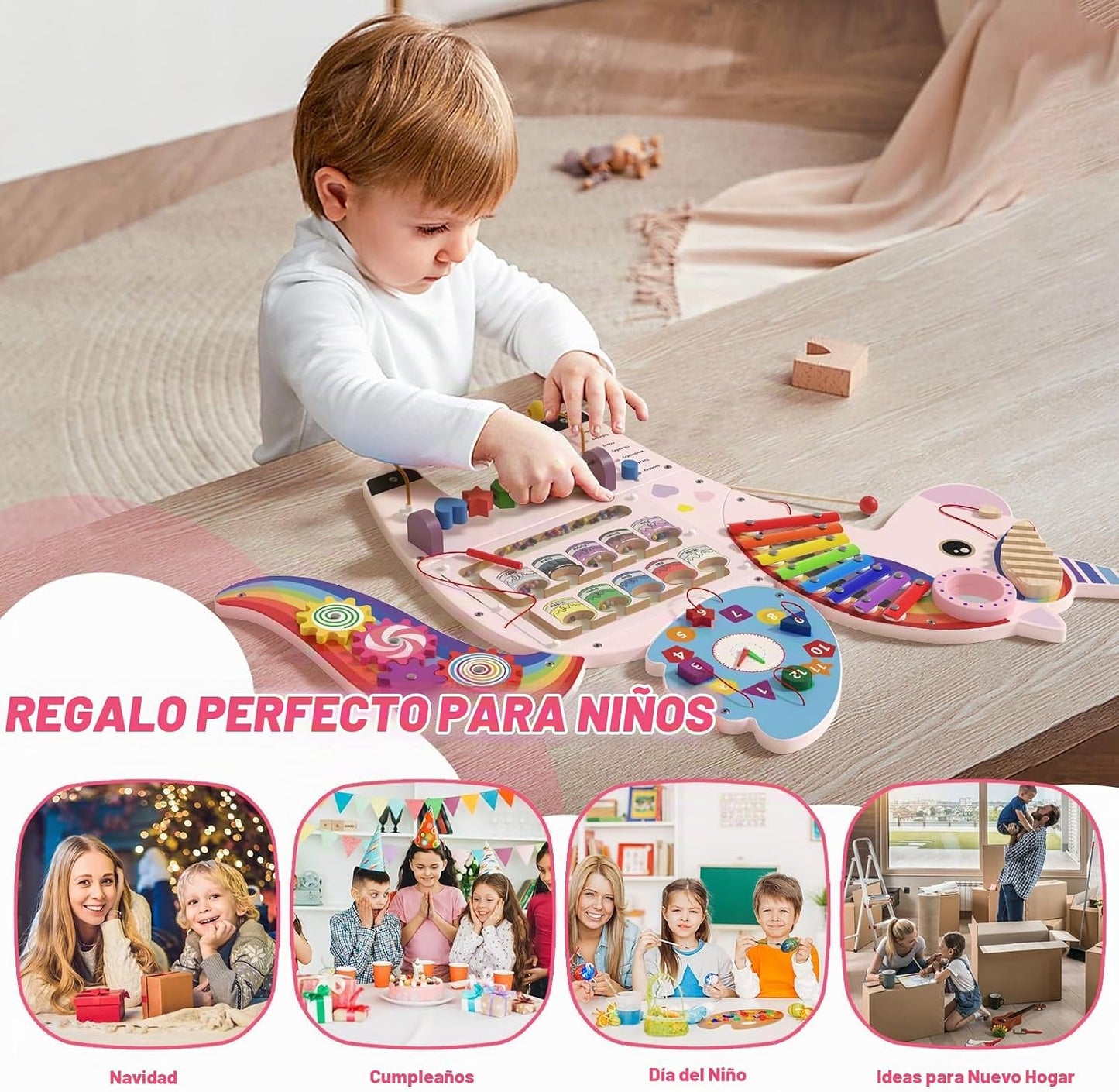 Panel de Pared Sensorial de Unicornio para Niños - Paneles de Table...