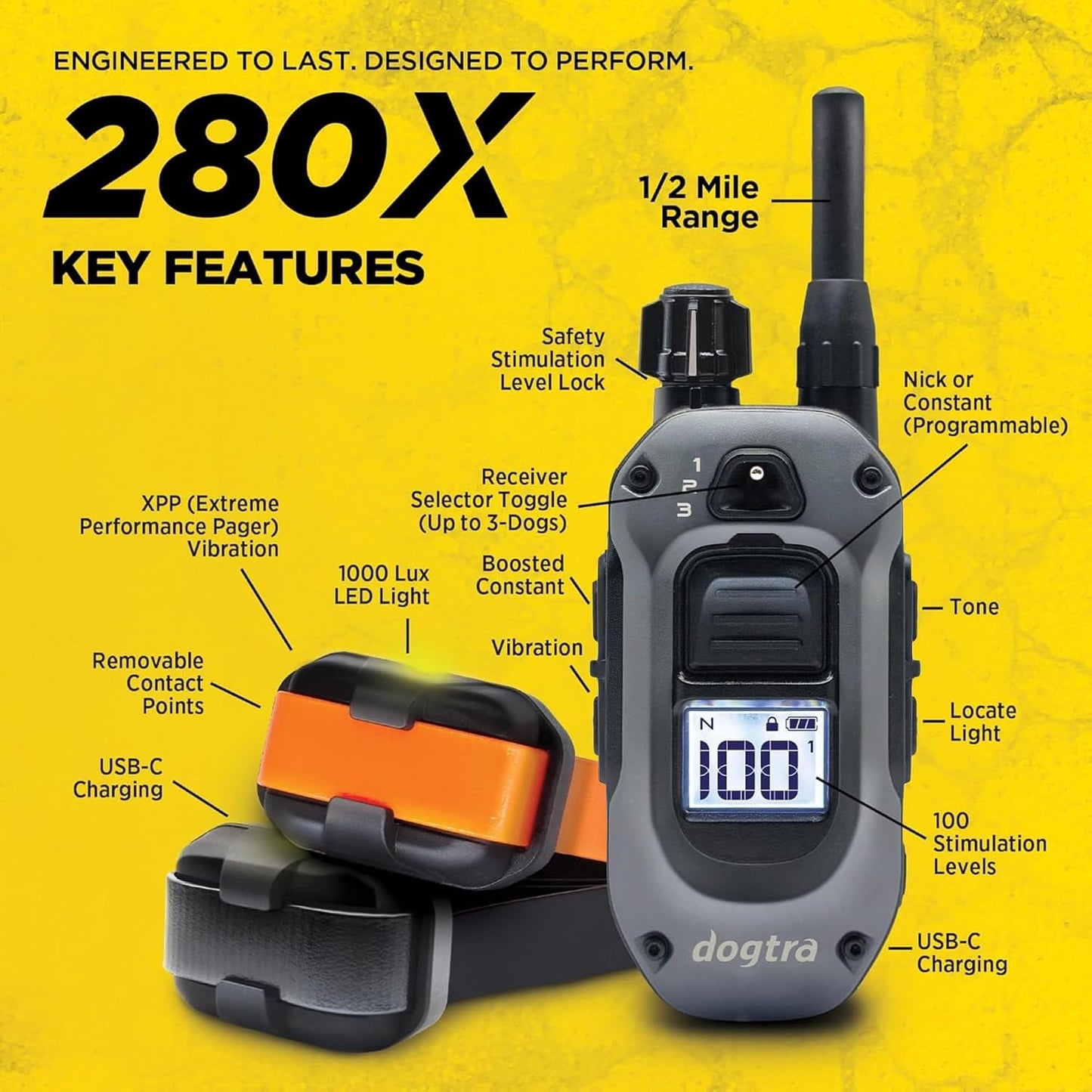 Dogtra 280X Collar E para 2 Perros con Control Remoto [Nueva Edició...