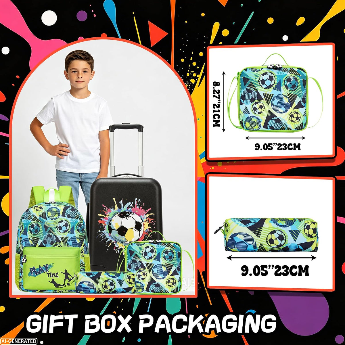 Homskiii Juego de maletas para niños, 5 piezas, equipaje rígido de...