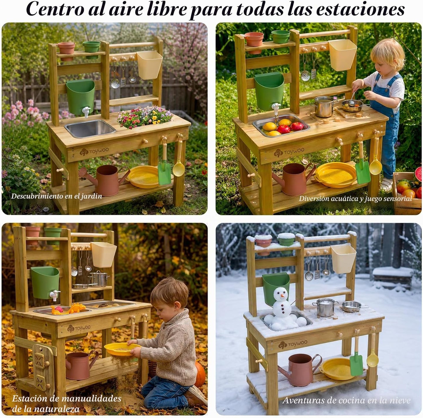 Toywoo Cocina de barro impermeable para niños al aire libre, cocina...