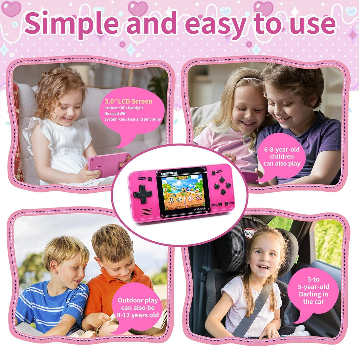 Juego de mano para niños - 220 videojuegos retro precargados, repro...