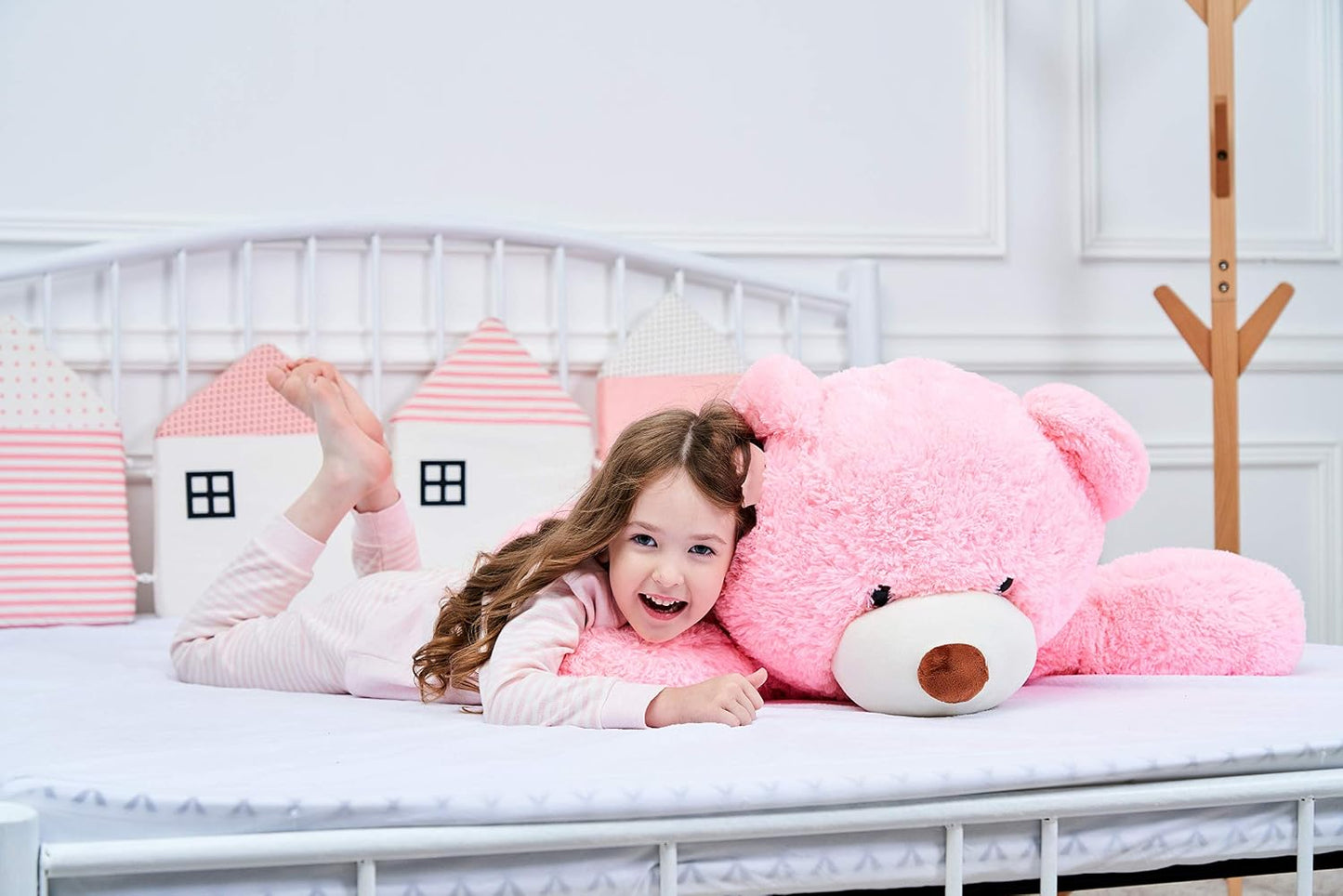 IKASA - Oso de peluche gigante, animales de juguete (Rosa, 39 pulga...
