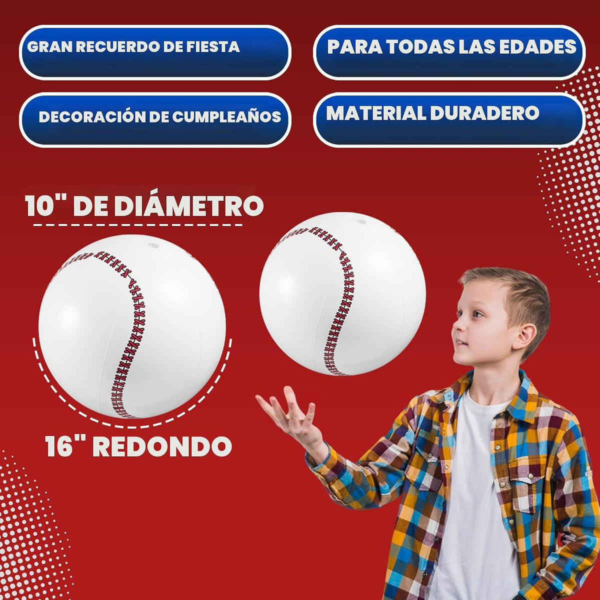 Bedwina Pelotas inflables de béisbol (paquete de 12) de 16 pulgadas...