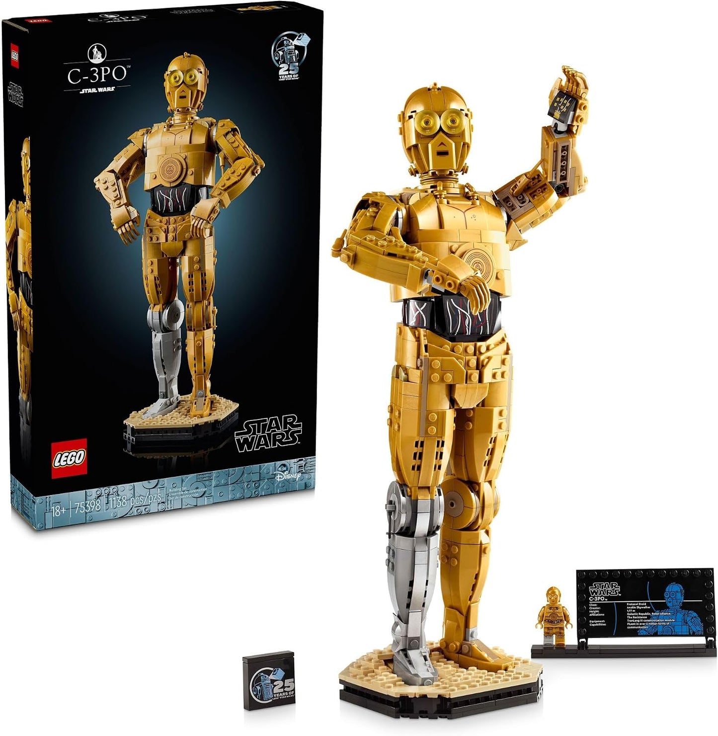 LEGO Star Wars C-3PO Figura de droide construible, modelo de constr...