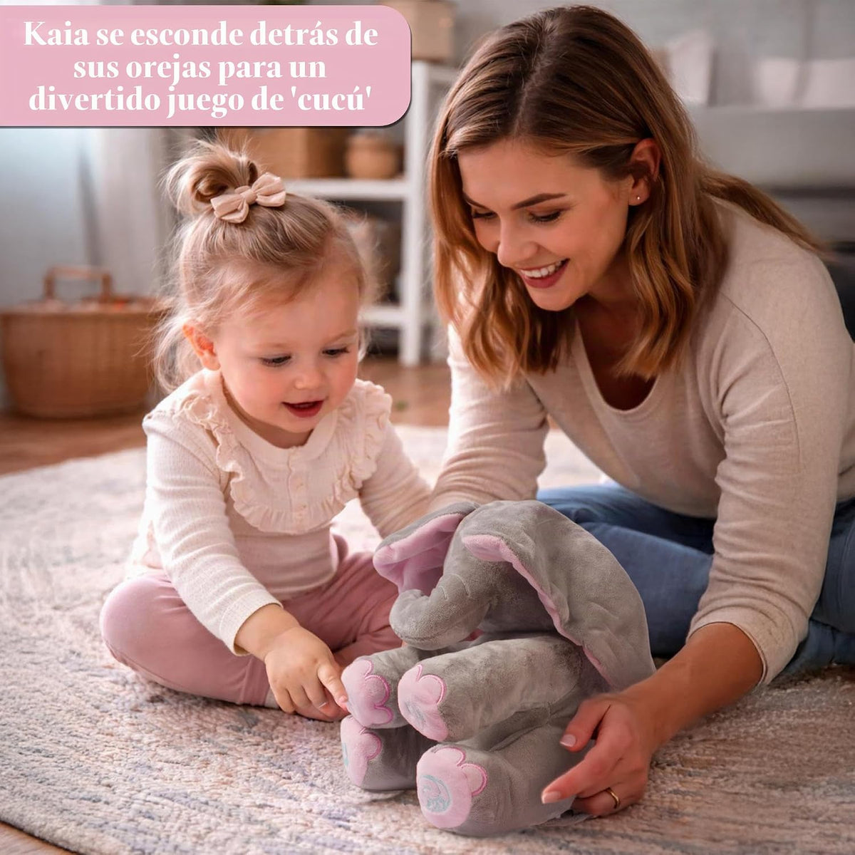 Dimple Kaia Elefante de Peluche Animado - Elefante Rosa de Peluche...