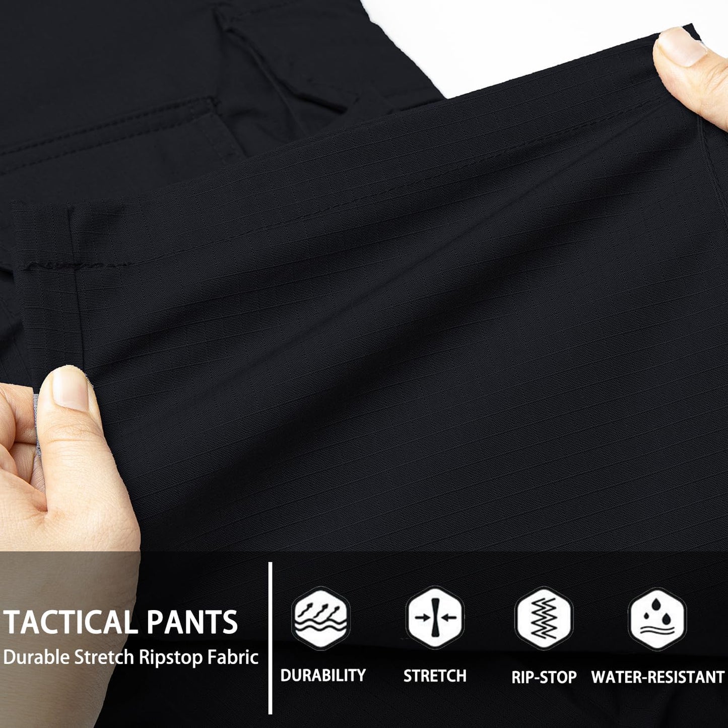 Hiwise Pantalones tácticos elásticos para hombre, resistentes al ag...