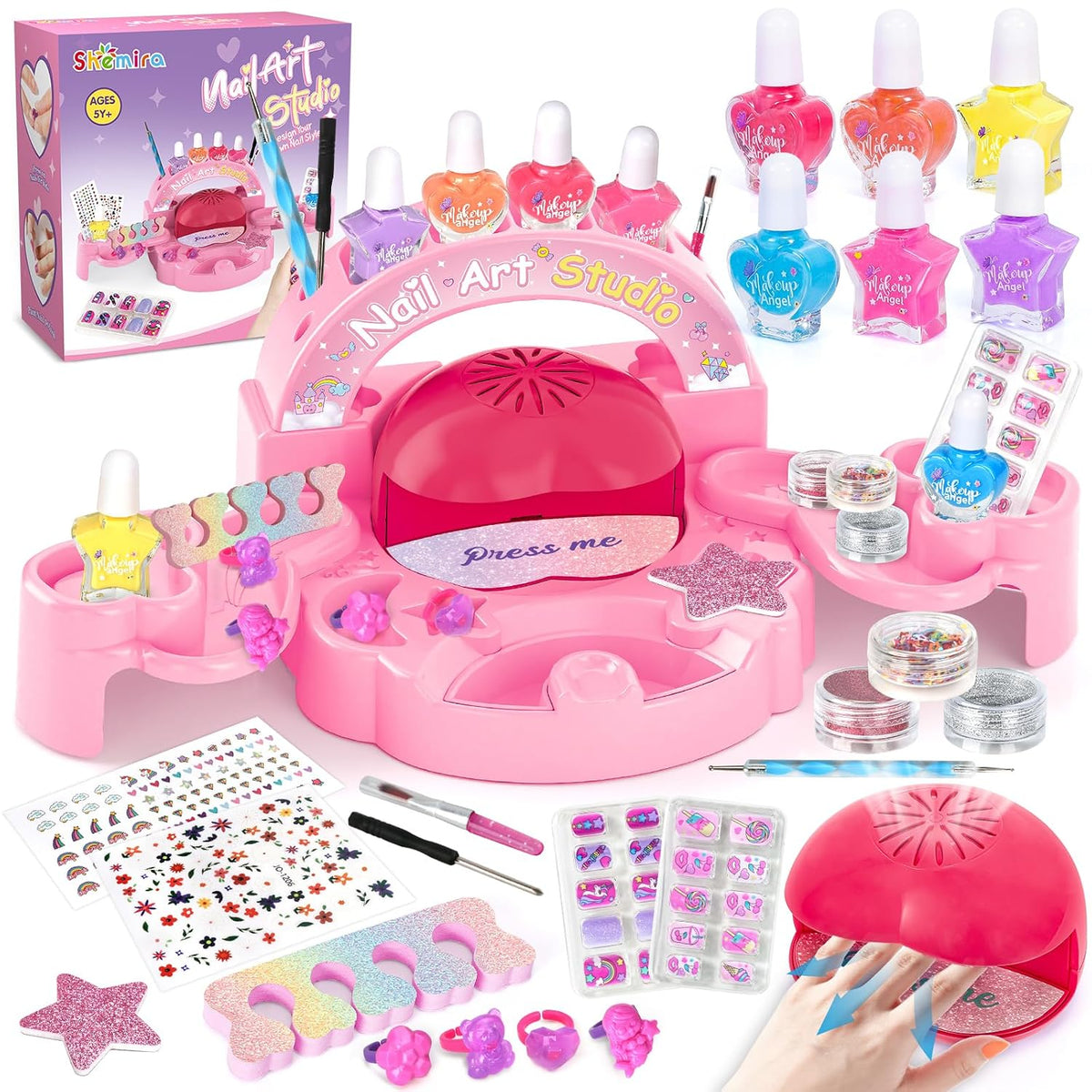 Set de Esmalte de Uñas Shemira para Niñas de 7 a 12 Años, Juguetes...