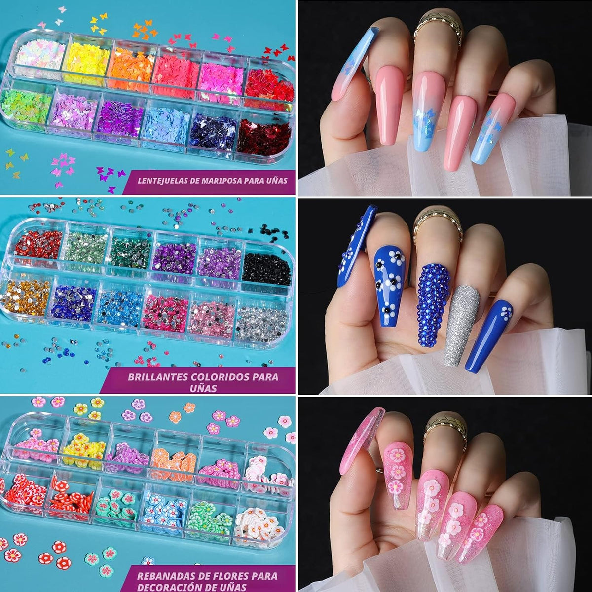 Teenitor Kit de Uñas Postizas Acrílicas, Suministros de Uñas Postiz...