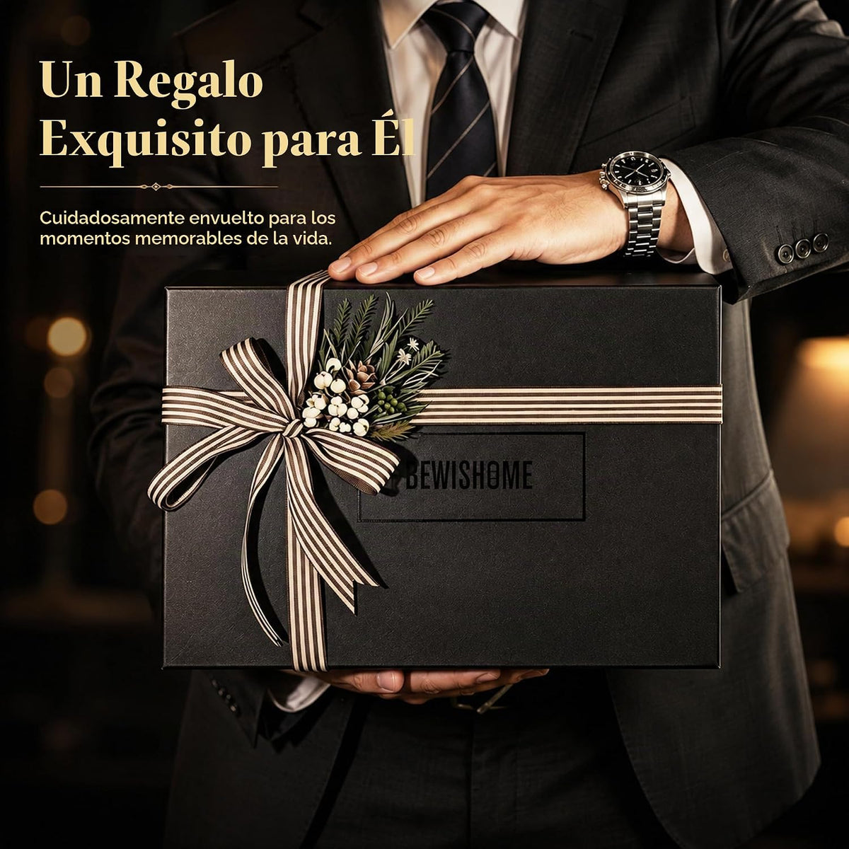 BEWISHOME Caja de reloj de gama alta, organizador de caja de reloj...
