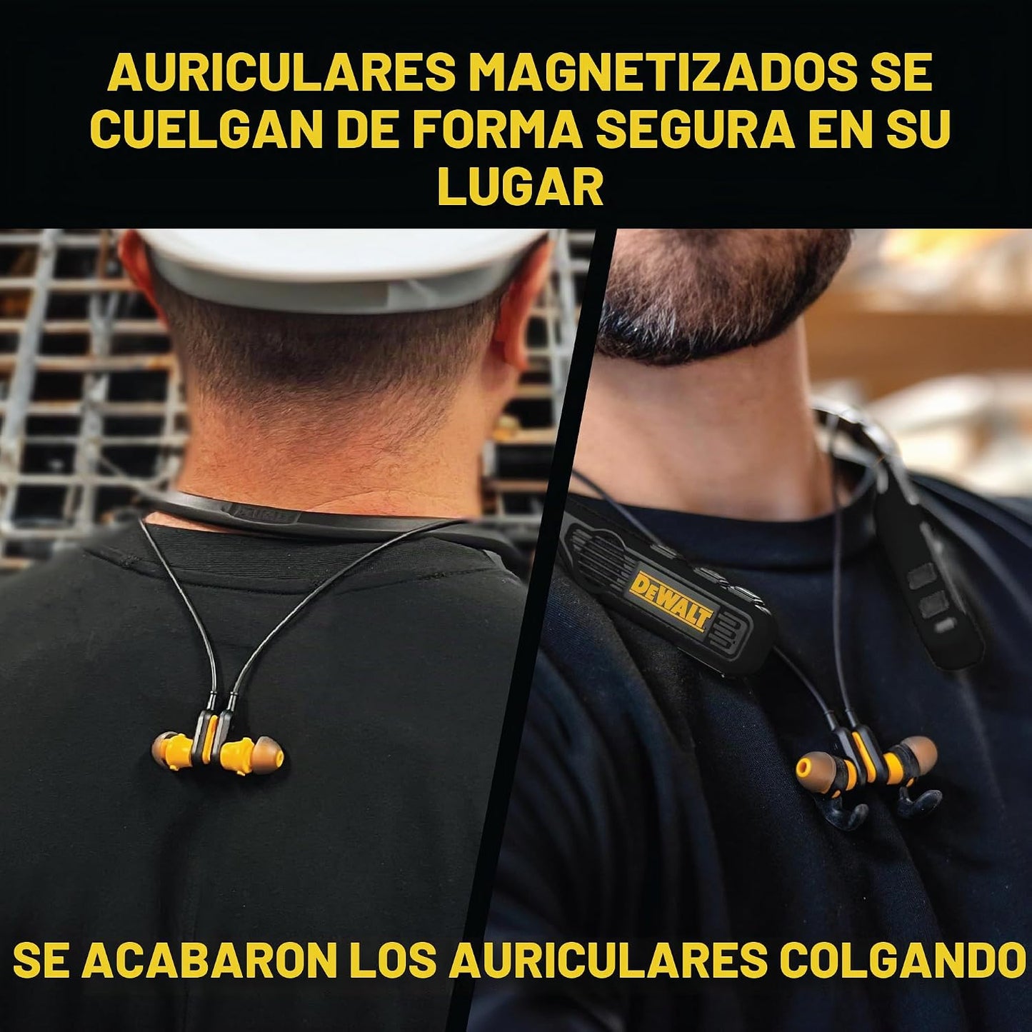 DEWALT Auriculares Bluetooth de Banda para el Cuello 2 en 1 Edición...