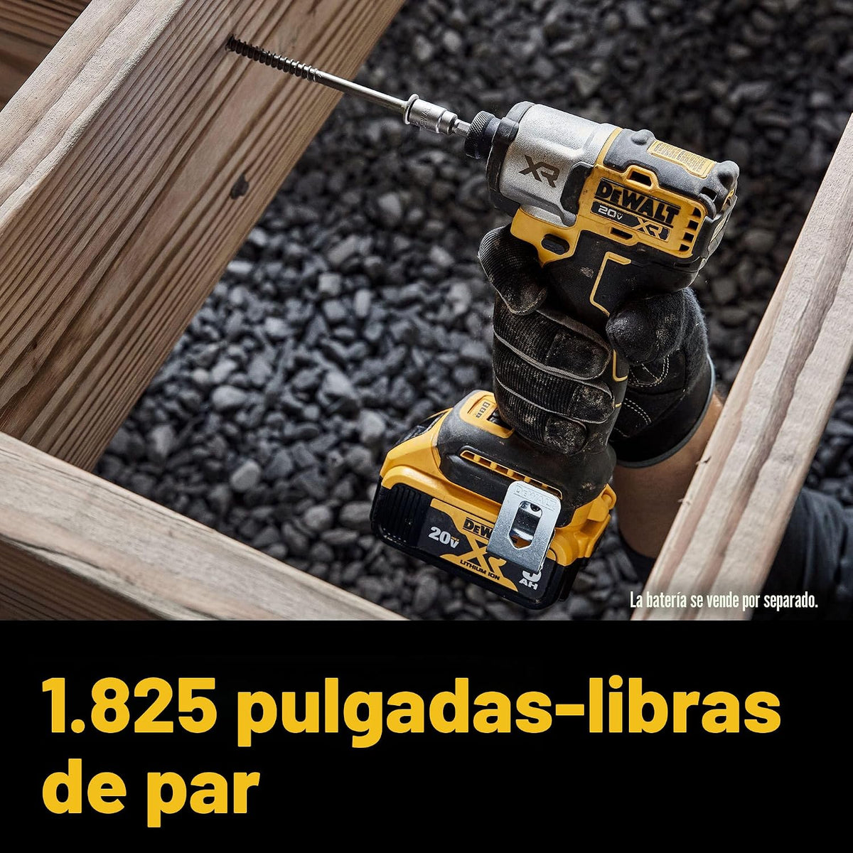 DEWALT Destornillador de impacto MAX XR de 20 V, par alto de 1\/4 p...