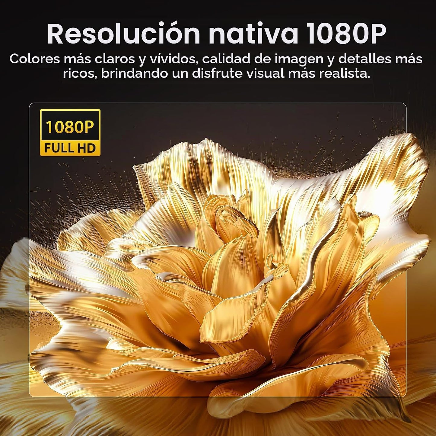 HAPPRUN Proyector inteligente para exteriores Native 1080P estándar...