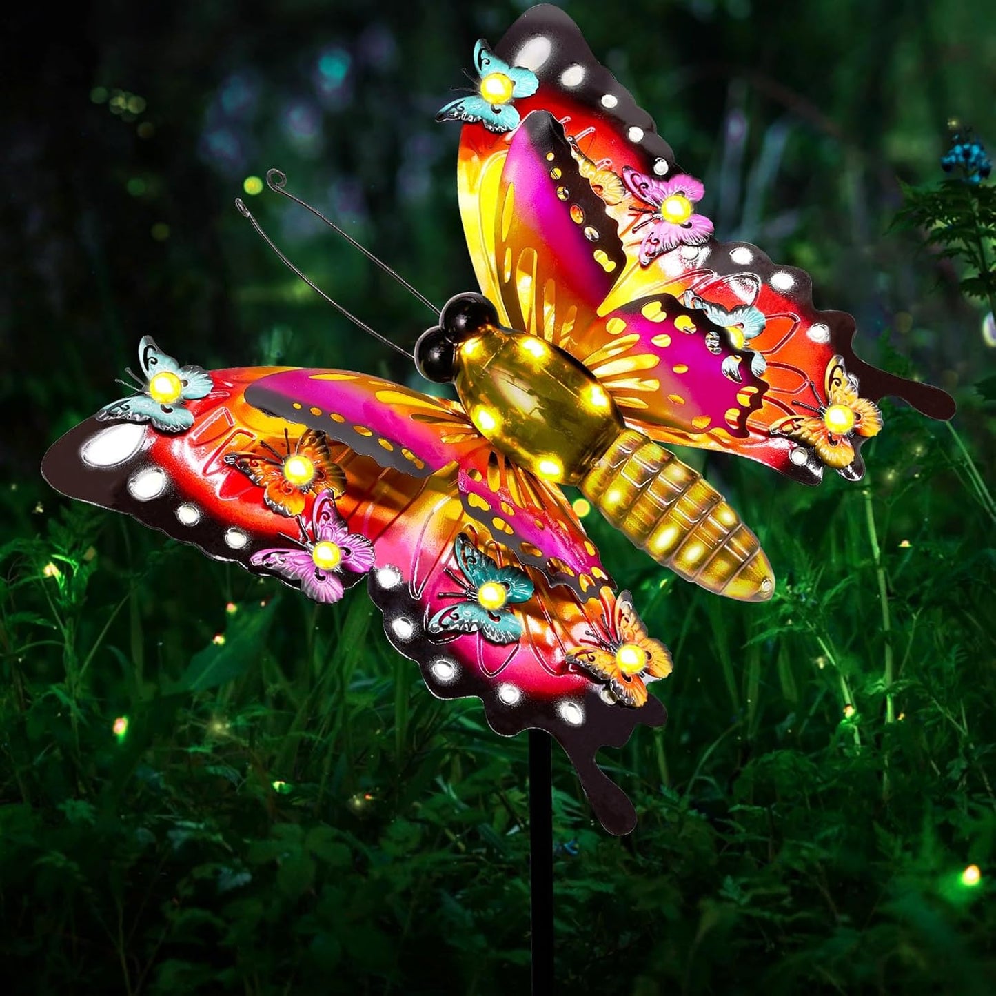 Luces solares de mariposa para exteriores, grandes luces de metal p...