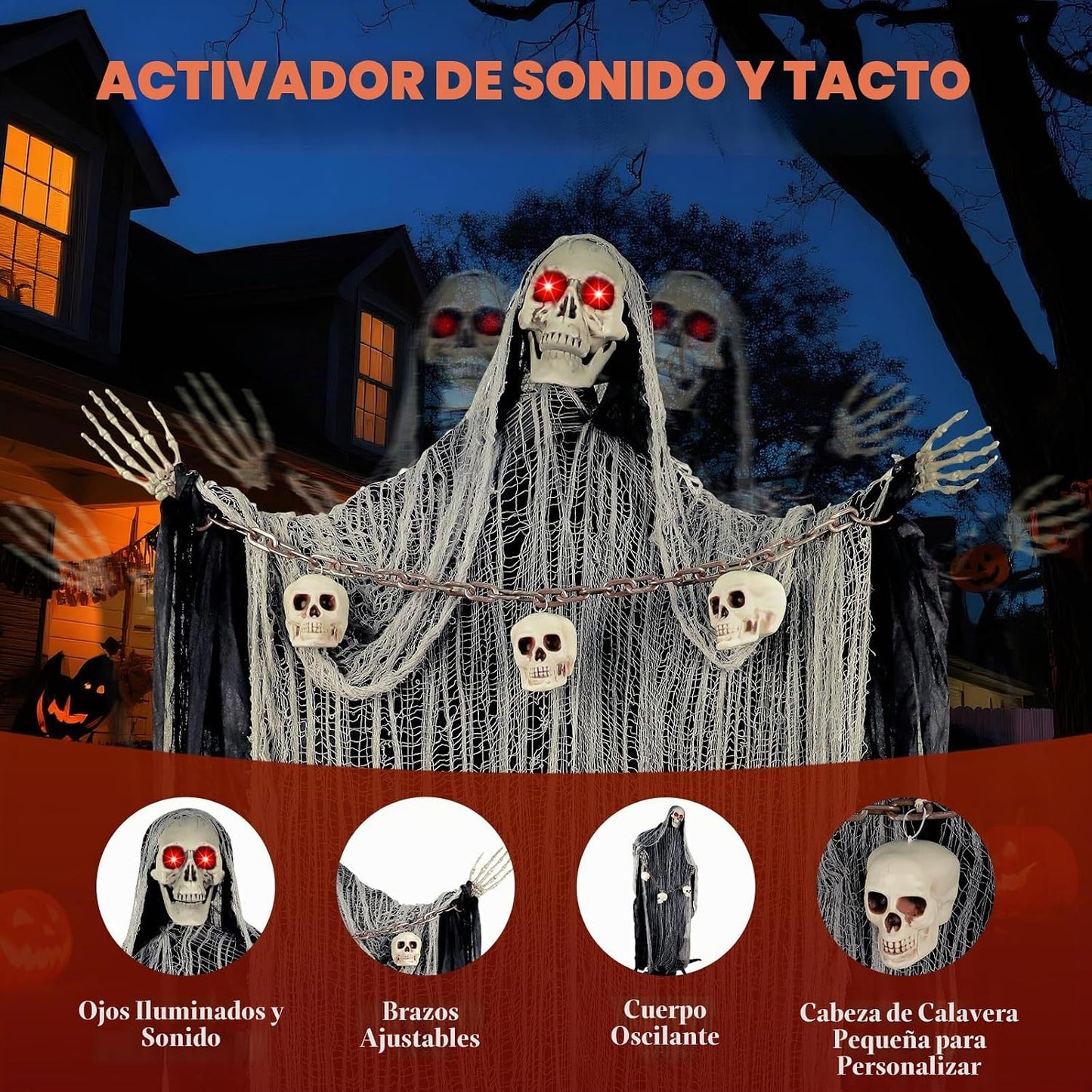 Decoraciones de Halloween al aire libre, decoración animatrónica de...