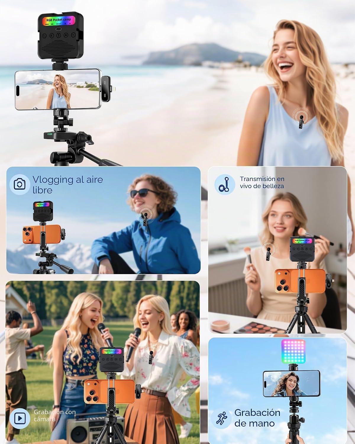 Kit de vlogging para iPhone\/Android, TikTok YouTube Kit de inicio...