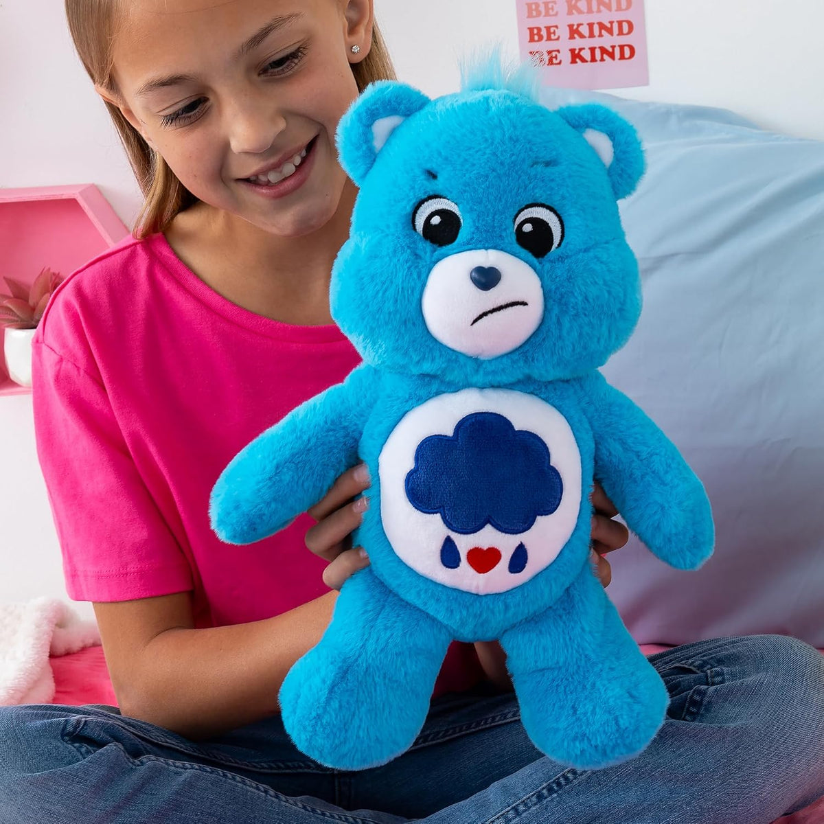 Care Bears Oso de peluche Gruñon de 35,5 cm - Peluche azul para may...
