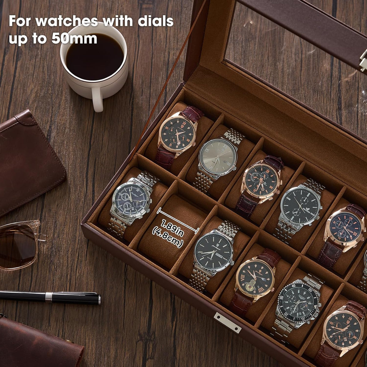 ProCase Caja de Reloj para Hombres, Organizador de Caja de Reloj de...