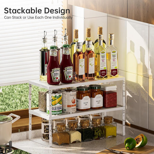 Ipotive Estante de gabinete, Organizador de cocina expandible ajust...
