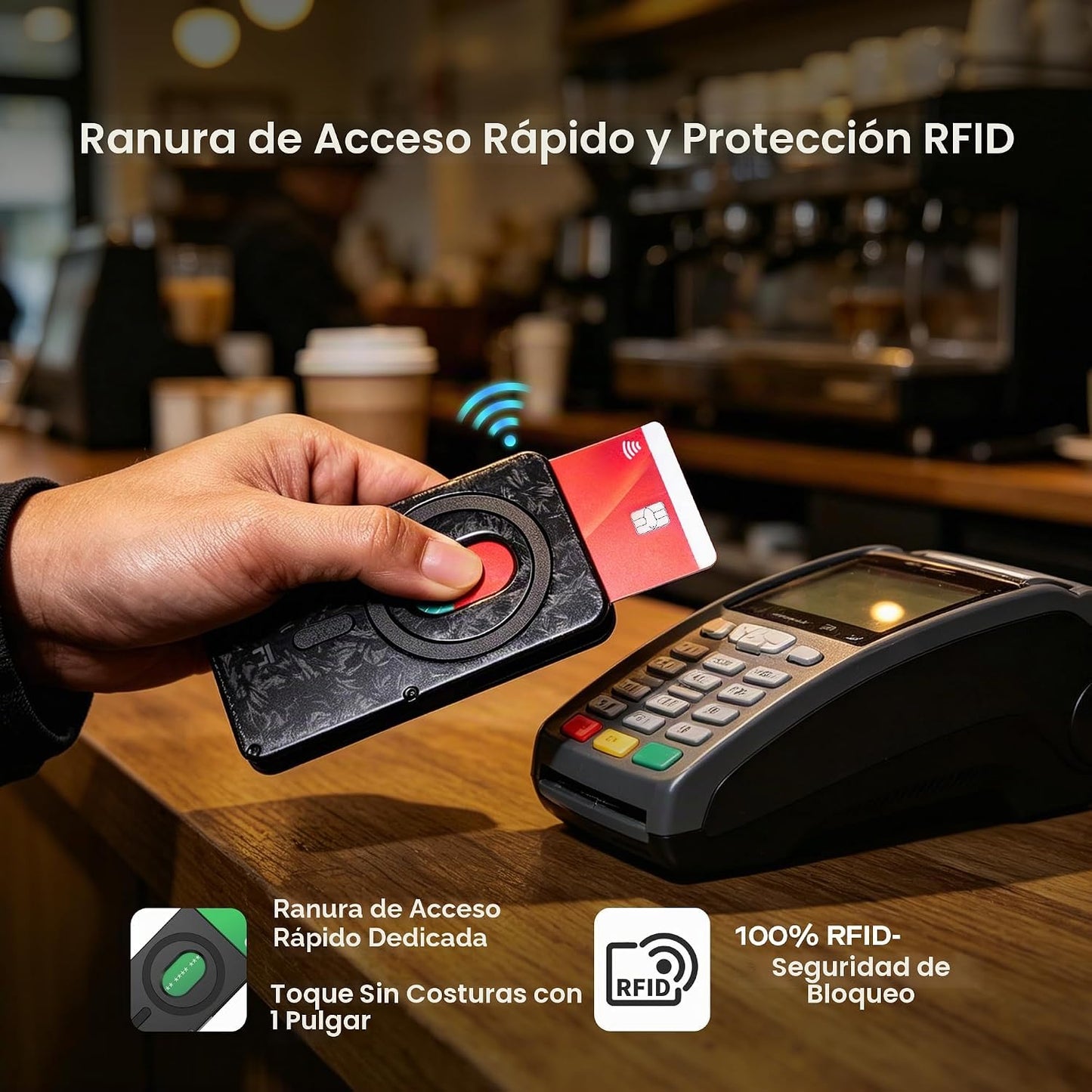 Shuffle Wallet 2.0, innovador mecanismo de abanico para hombre cart...
