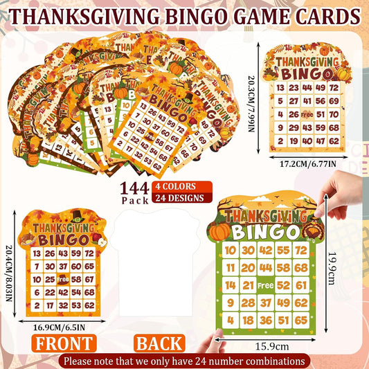Eersida Paquete de 192 tarjetas de juego de bingo y juego de dauber...