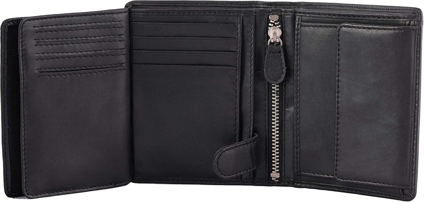 DiLoro Billeteras para hombre de Italia plegable con tapa de piel,...