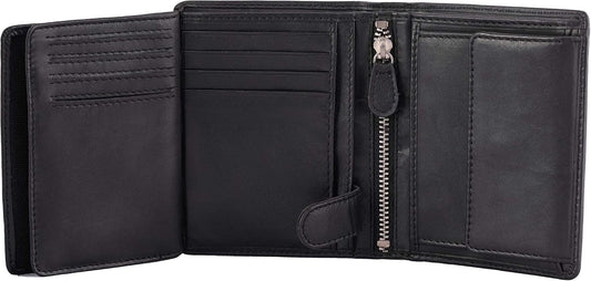 DiLoro Billeteras para hombre de Italia plegable con tapa de piel,...
