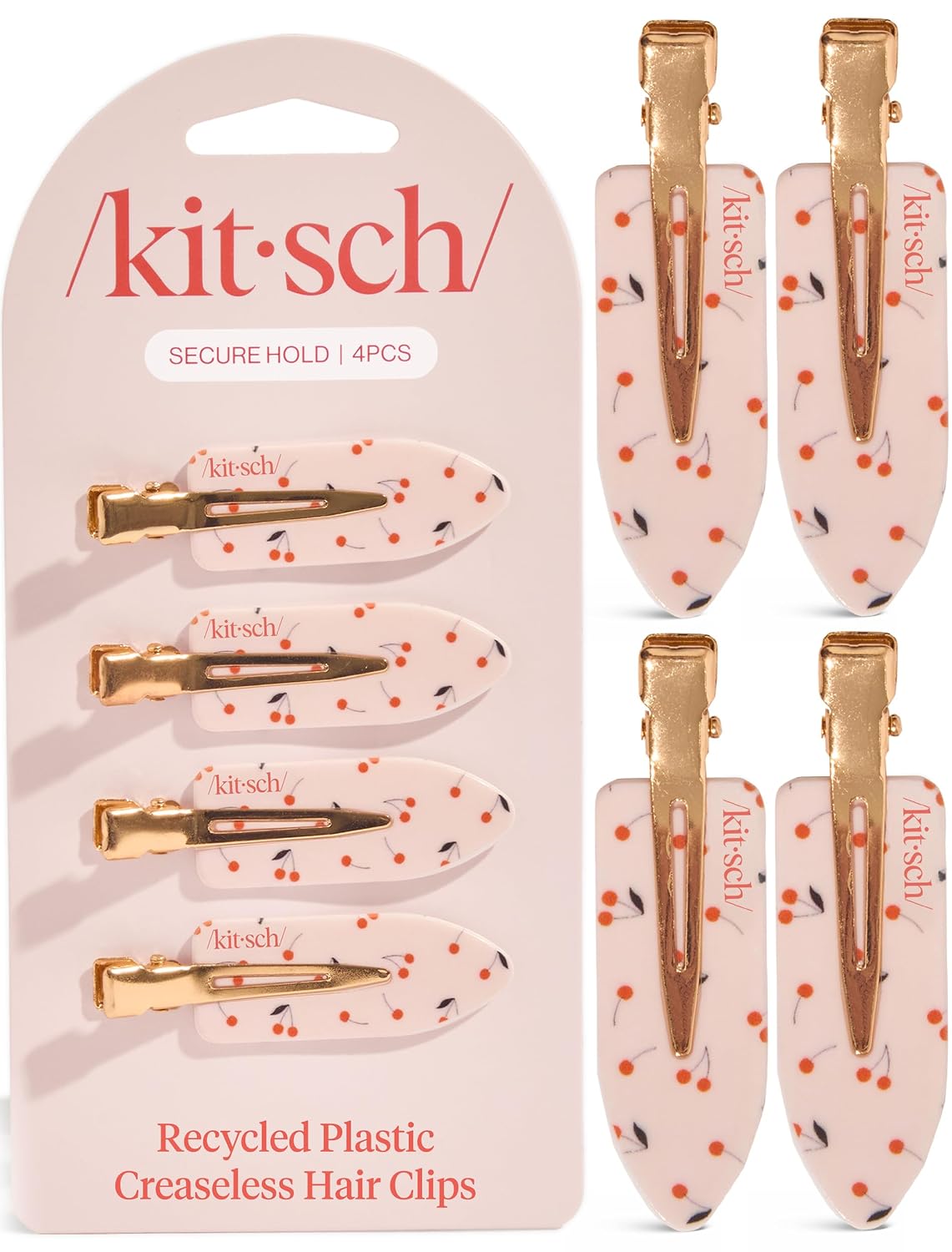 Kitsch Pinzas para el cabello sin arrugas para mujer, estampado de...