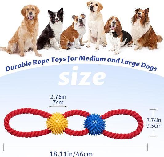 Aitmexcn Juguetes de cuerda para perros, juguetes resistentes de ti...