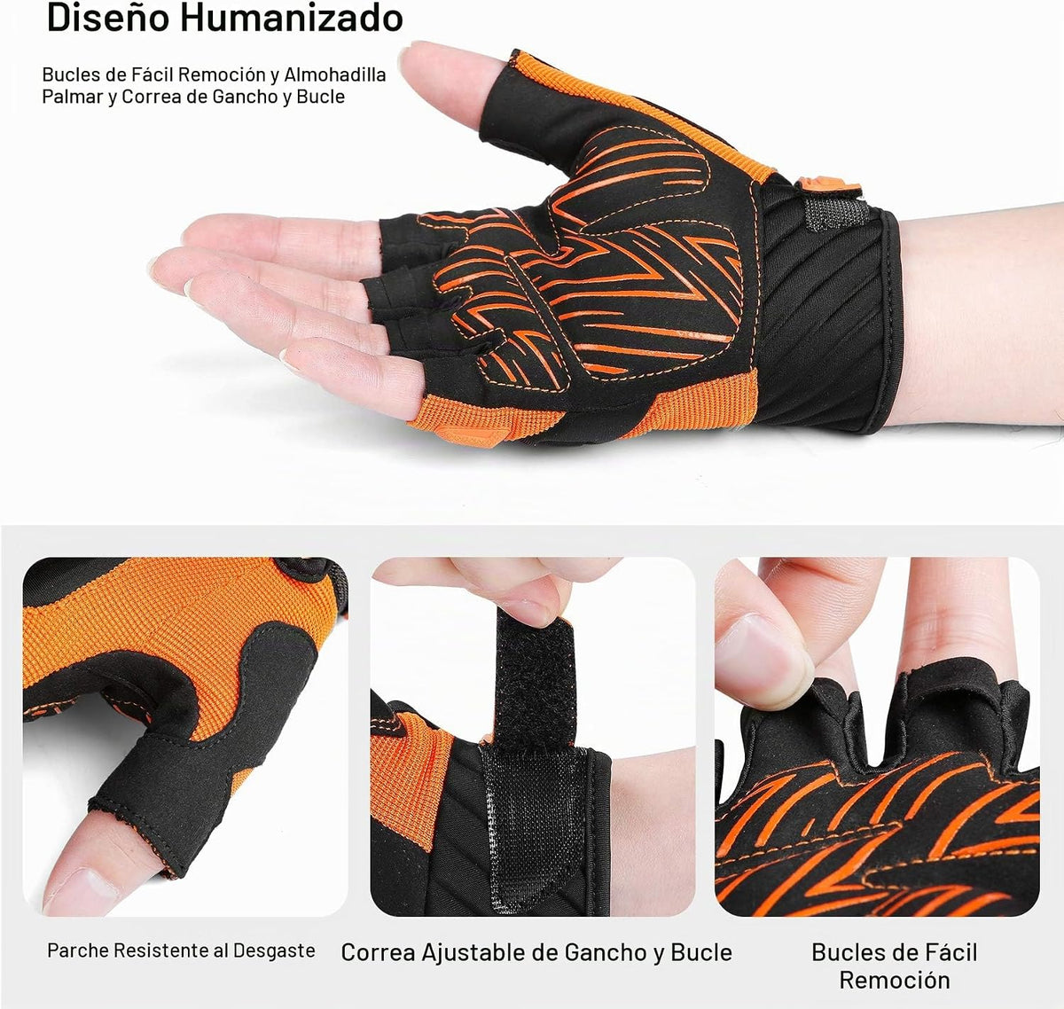 INBIKE Guantes de ciclismo sin dedos transpirables y protectores pa...