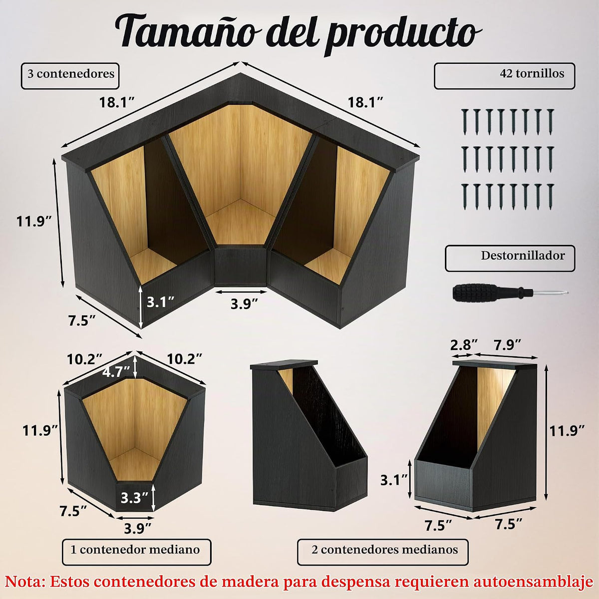 Jolitac - Papeleras grandes de bambú para despensa, papas y cebolla...