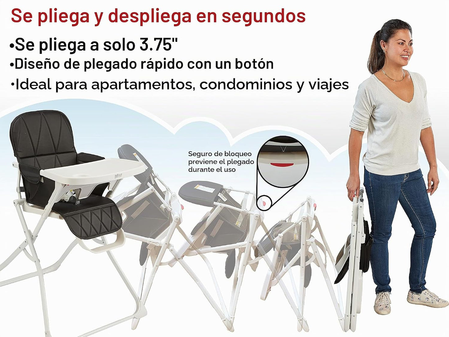Primo PopUp - Silla alta plegable para bebé de 6 a 36 meses, silla...