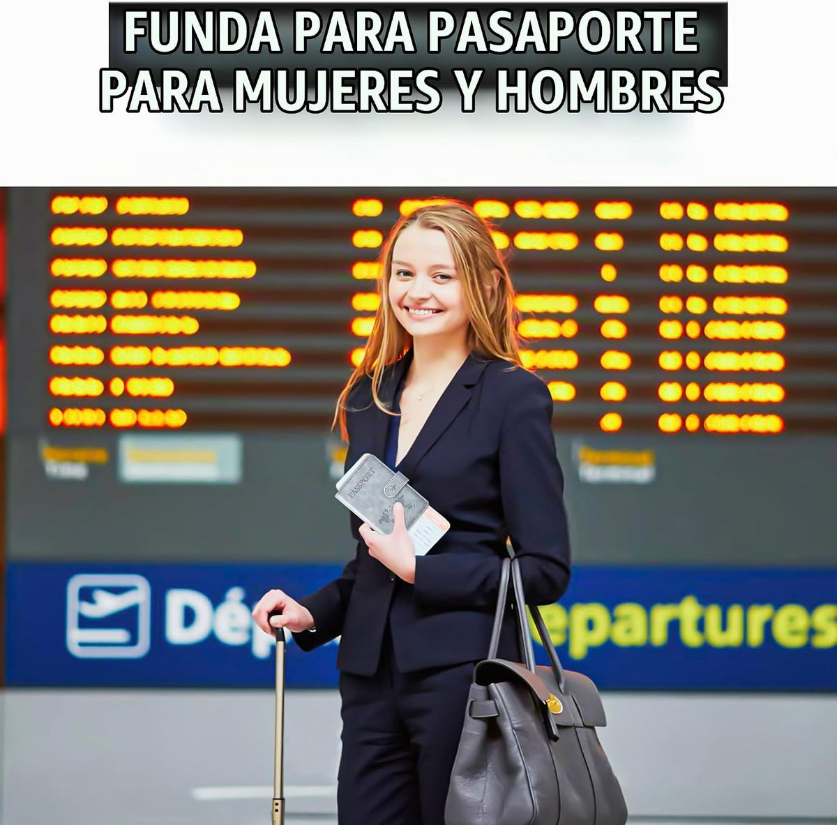 Soporte para pasaporte para artículos esenciales de viaje, funda ti...