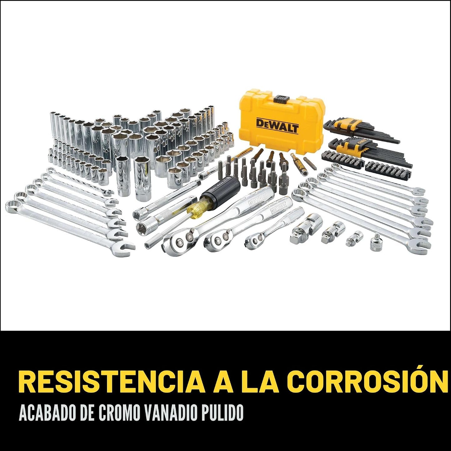 DEWALT Kit de herramientas para mecánico con estuche, juego de llav...