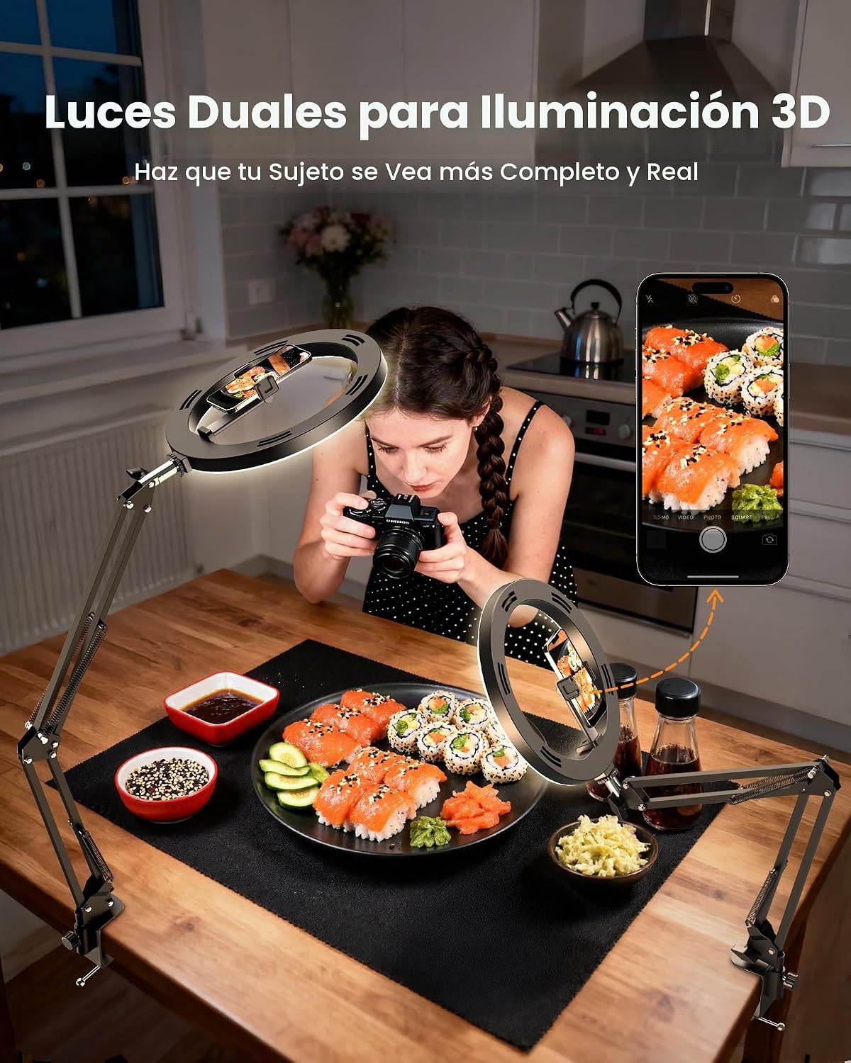 Evershop - Soporte de teléfono para cámara de 10 pulgadas para escr...