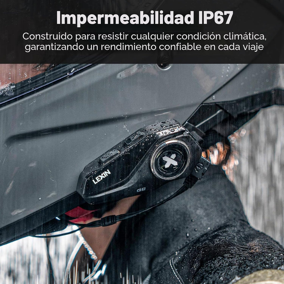 Lexin G1 - Audífonos Bluetooth para motocicleta, altavoces para cas...
