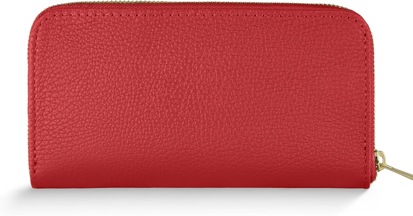 TAKEASY Cartera italiana de piel de becerro auténtica para mujer co...
