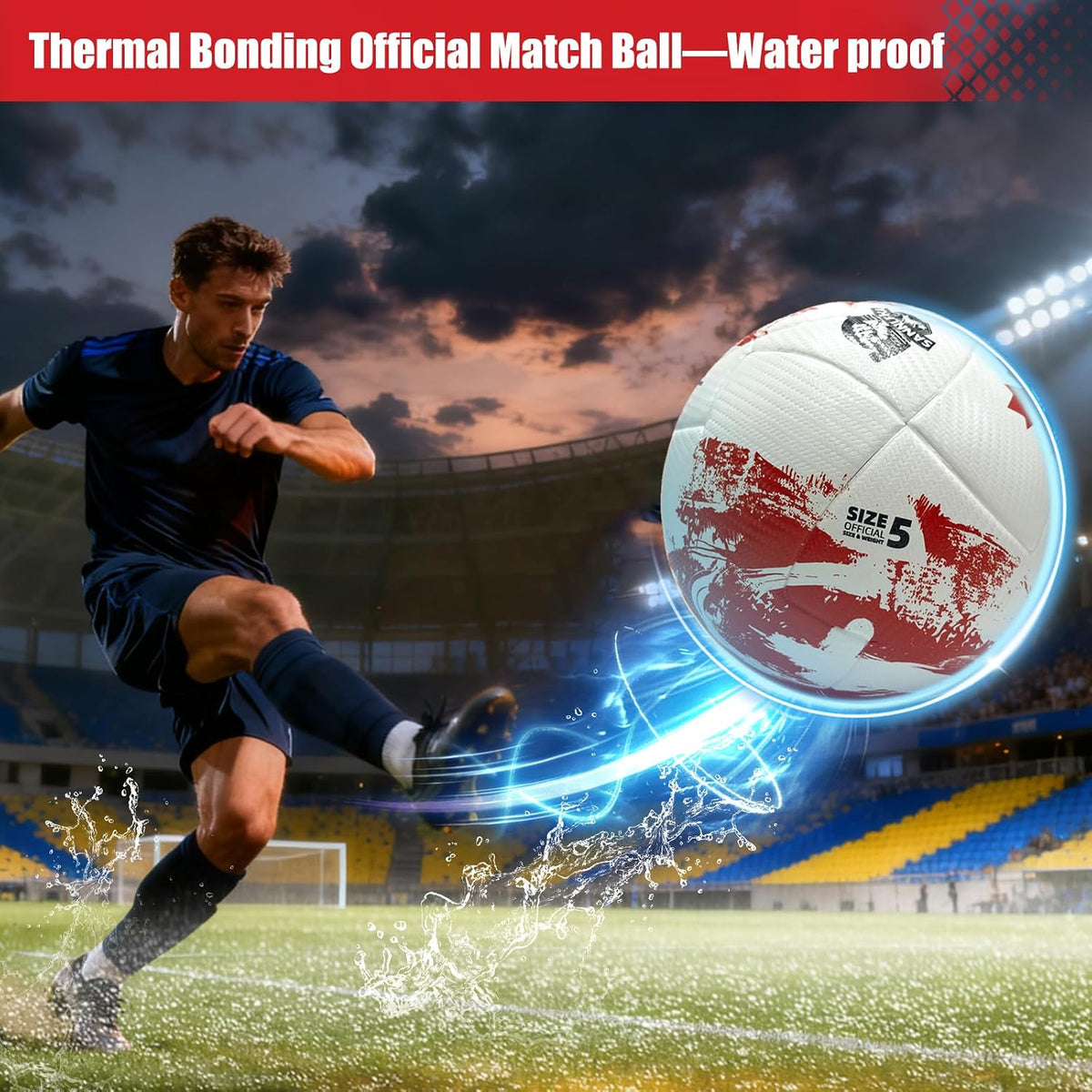 SANNLEIKA Storm Series - Pelota de fútbol profesional para principi...