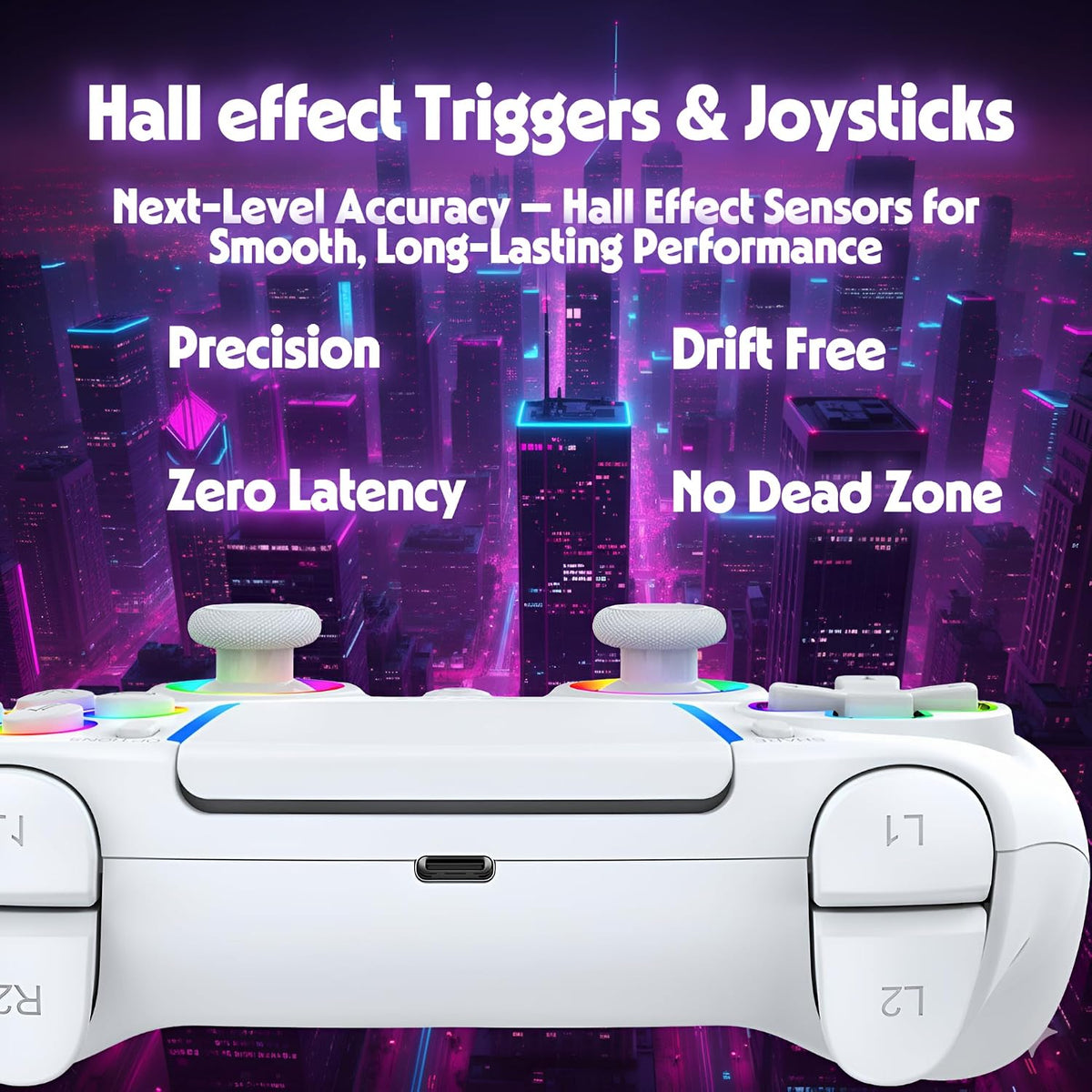 Controlador inalámbrico FLUY-E RGB para PS5\/PC \u2013 Compatible c...