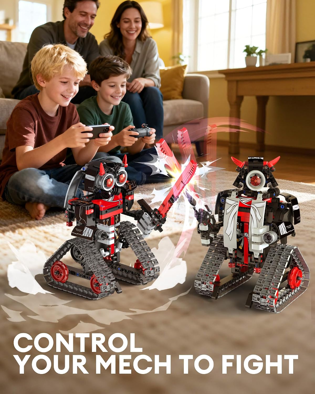 Opmind Kit de Construcción de Robot RC STEM 5 en 1, Control por APP...