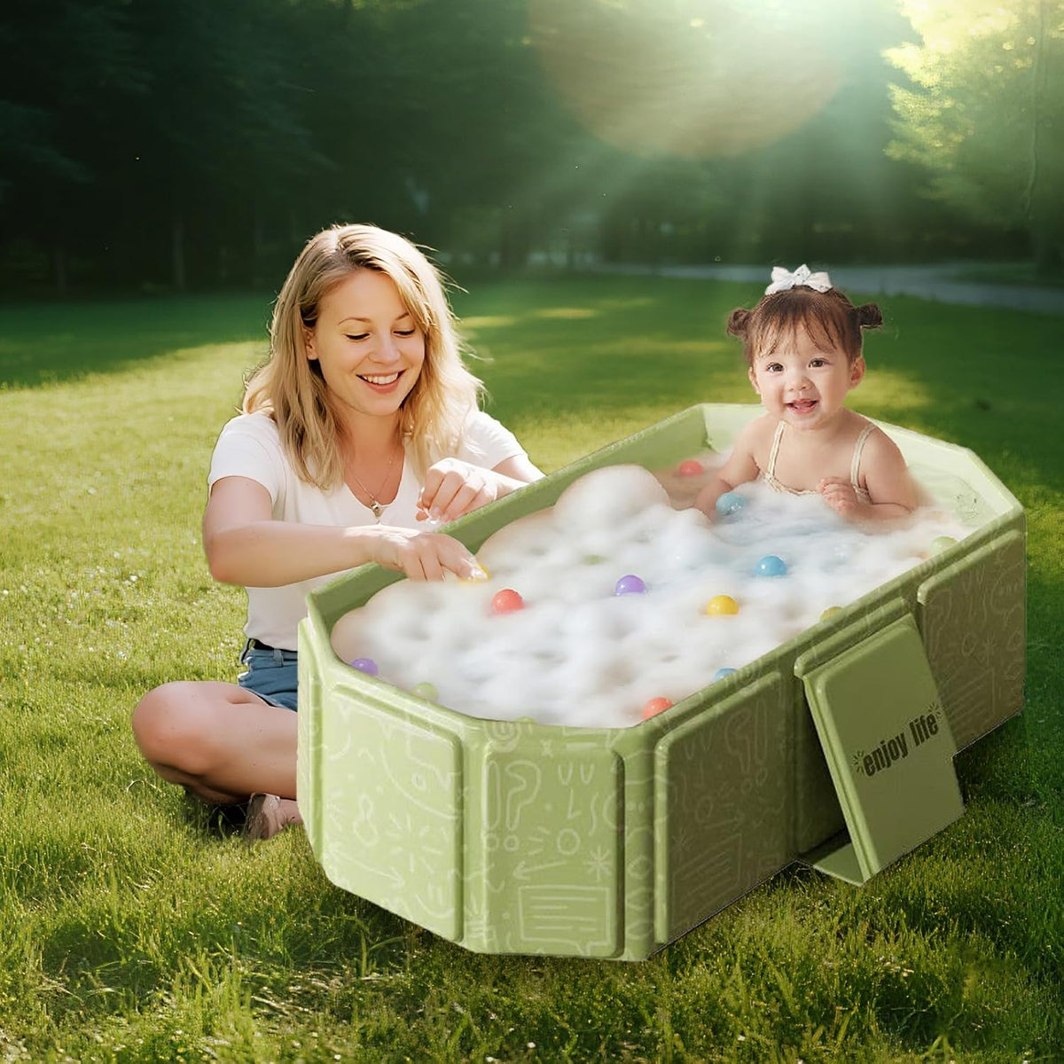 Bañera para niños pequeños, bañera portátil para bebés, bañera pleg...