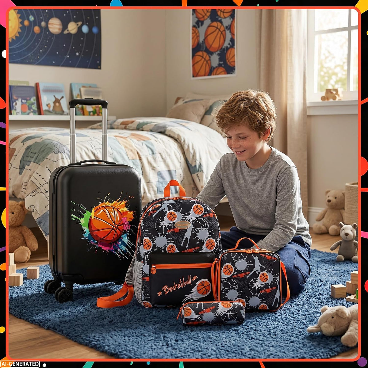 Homskiii Juego de maletas para niños, 5 piezas, equipaje rígido de...
