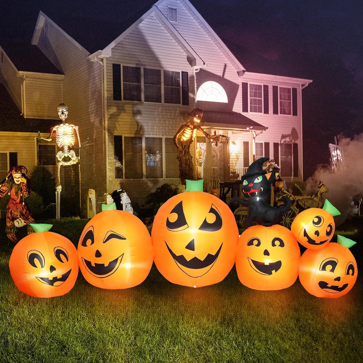 YOUBEMAGIC Parche de calabaza inflable de Halloween de 10 pies de l...