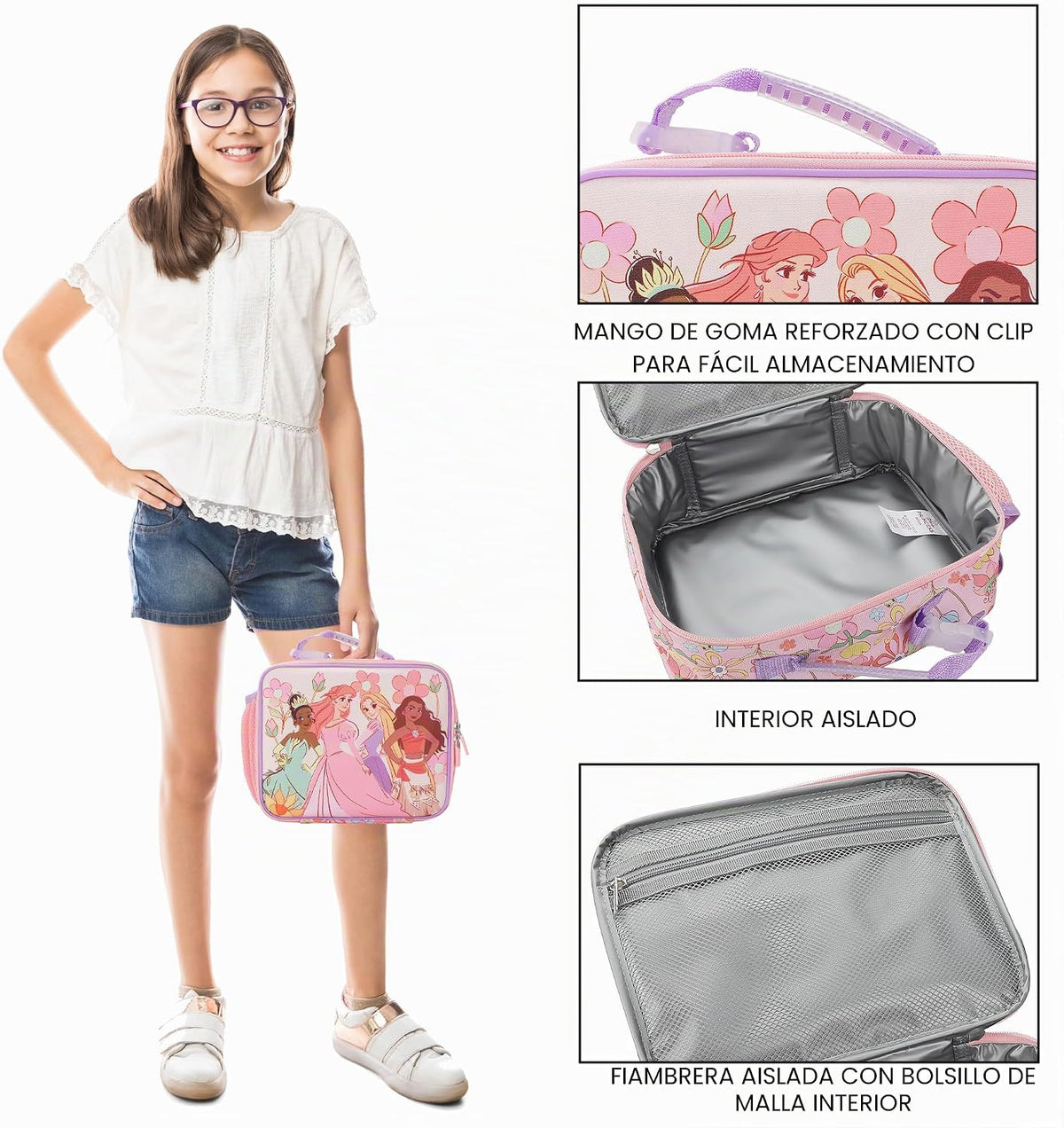 Kit de almuerzo de personajes de princesas de Disney en estampado f...